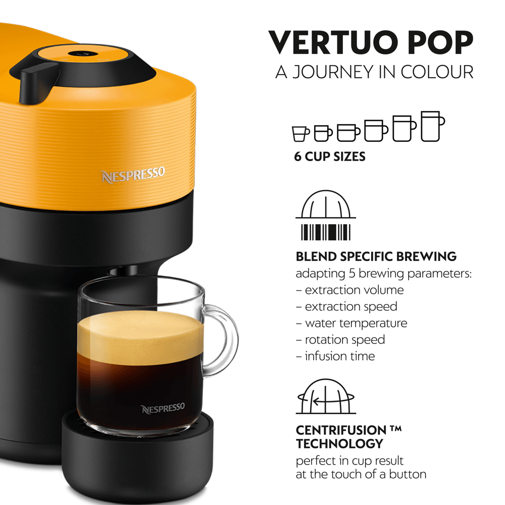Nespresso By Delonghi Vertuo Pop Yellow
